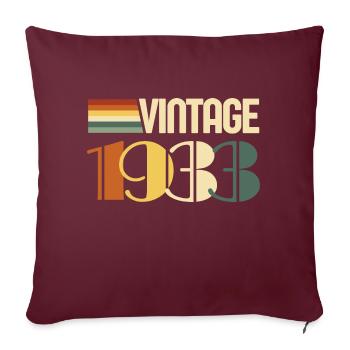 Vintage 1933-cadeau anniversaire 1933 - Housse de coussin décorative 45 x 45 cm - bordeaux - Devant
