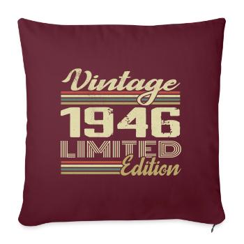 Anniversaire 78 Ans Millésime 1946 Cadeau 1946 - Housse de coussin décorative 45 x 45 cm - bordeaux - Devant