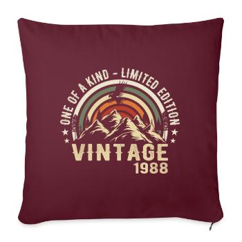 Né en 1988 Vintage 1988 Anniversaire Rétro 1988 - Housse de coussin décorative 45 x 45 cm - bordeaux - Devant