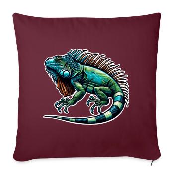Iguane - Housse de coussin décorative 45 x 45 cm - bordeaux - Devant