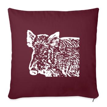 Sanglier Sanglier Porc Truie Cochon - Housse de coussin décorative 45 x 45 cm - bordeaux - Devant