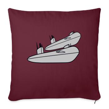 2 sous-marins Flotte Deux escadrons Groupe Équipage d’équipe - Housse de coussin décorative 45 x 45 cm - bordeaux - Devant
