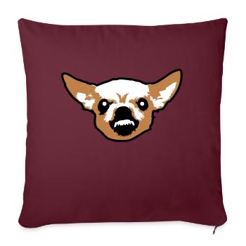 Chihuahua Kleiner Hund Böse Knirschen Nervig Wut - Sofakissenbezug 45 x 45 cm - Burgunderrot - Vorne