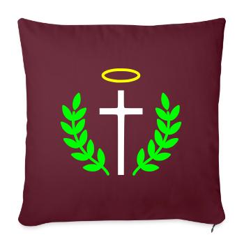 christian-cross-halo-laurel-1 - Sofa pillowcase 17,3'' x 17,3'' (45 x 45 cm) - burgundy - Front