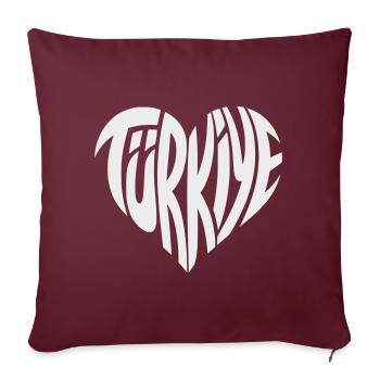 Conception de la police en forme de cœur en Türkiye, Turquie - Housse de coussin décorative 45 x 45 cm - bordeaux - Devant