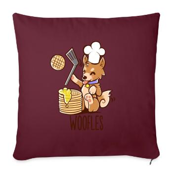 Je fais des Woofles - Housse de coussin décorative 45 x 45 cm - bordeaux - Devant