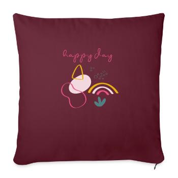 Bonne journée - Housse de coussin décorative 45 x 45 cm - bordeaux - Devant