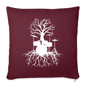 Batteur tambour - Housse de coussin décorative 45 x 45 cm - bordeaux - Devant