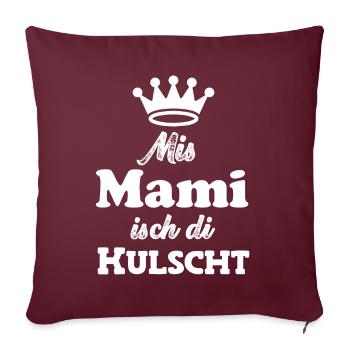 Mis Mami isch di kulscht Mama Suisse Suisse - Housse de coussin décorative 45 x 45 cm - bordeaux - Devant