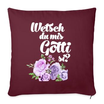 Wetsch du mis Gotti demande à la marraine demande - Housse de coussin décorative 45 x 45 cm - bordeaux - Devant