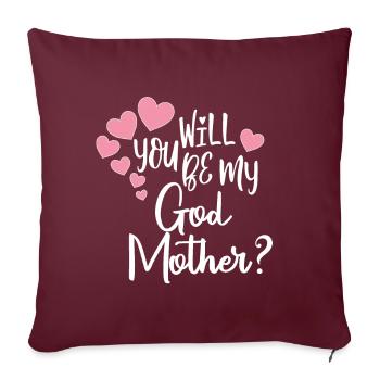 Voulez-vous demander à ma marraine sa marraine - Housse de coussin décorative 45 x 45 cm - bordeaux - Devant