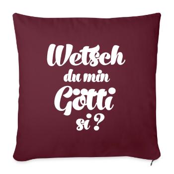 Götti demande aux parrains de demander à la Suisse Lichtenstei - Housse de coussin décorative 45 x 45 cm - bordeaux - Devant