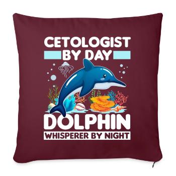 Biologie marine Dauphin | Idée cadeau de biologiste marin - Housse de coussin décorative 45 x 45 cm - bordeaux - Devant