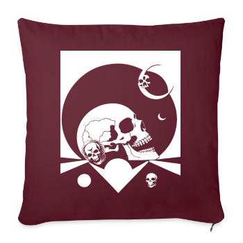 Horreur Crâne Crâne Art Crâne Gothique Heavy Metal - Housse de coussin décorative 45 x 45 cm - bordeaux - Devant