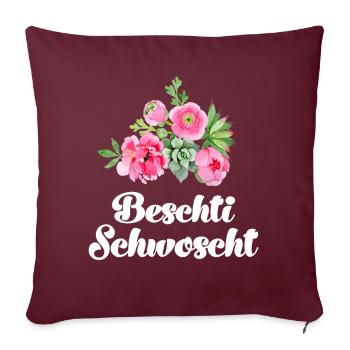 Beschti Schwoscht Schweiz Schwester Schweizerin - Sofakissenbezug 45 x 45 cm - Burgunderrot - Vorne