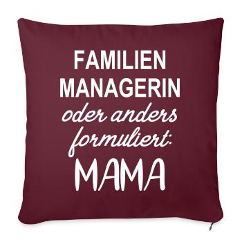 Beste Mama Managerin Mutter Organisation Familie - Sofakissenbezug 45 x 45 cm - Burgunderrot - Vorne