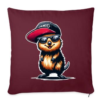Quokka - Housse de coussin décorative 45 x 45 cm - bordeaux - Devant