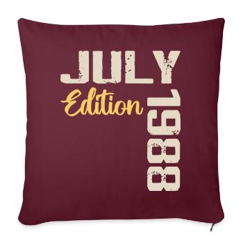 Juillet 1988 Chemise D’anniversaire Juillet 1988 - Housse de coussin décorative 45 x 45 cm - bordeaux - Devant
