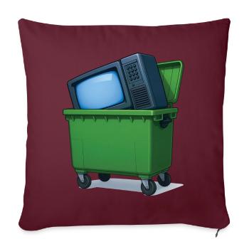 TRASH TV - geek & scifi - Sofa pillowcase 17,3'' x 17,3'' (45 x 45 cm) - burgundy - Front