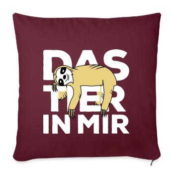 Das Tier in mir Faultier erwecken - Sofakissenbezug 45 x 45 cm - Burgunderrot - Vorne