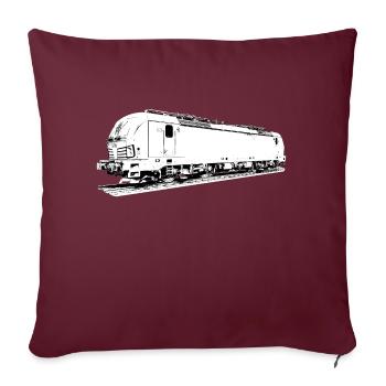 E-Lokomotive - Sofakissenbezug 45 x 45 cm - Burgunderrot - Vorne