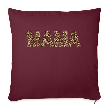 Maman Léopard - Housse de coussin décorative 45 x 45 cm - bordeaux - Devant