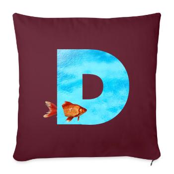 poisson rouge d - Housse de coussin décorative 45 x 45 cm - bordeaux - Devant