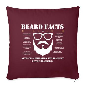 Bart Hipster Barbe Cadeau - Housse de coussin décorative 45 x 45 cm - bordeaux - Devant