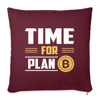Bitcoin Krypto Blockchain Kryptowährung BTC - Sofakissenbezug 45 x 45 cm - Burgunderrot - Vorne