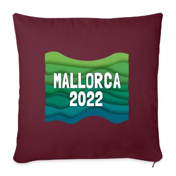 Mallorca 2022, Malle, Balearen,Spanien, Mittelmeer - Sofakissenbezug 45 x 45 cm - Burgunderrot - Vorne
