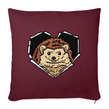 Crack Hedgehog Torn Hole Hedgehog Face - Housse de coussin décorative 45 x 45 cm - bordeaux - Devant