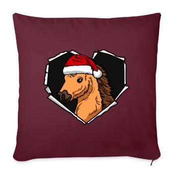 Pony Riss zerrissen Lochmütze - Sofakissenbezug 45 x 45 cm - Burgunderrot - Vorne