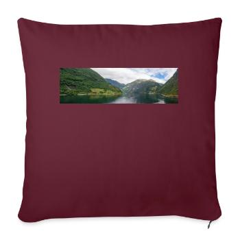 Geiranger Fjorde in der Nähe der Stadt Geiranger vom Hafen - Sofakissenbezug 45 x 45 cm - Burgunderrot - Vorne