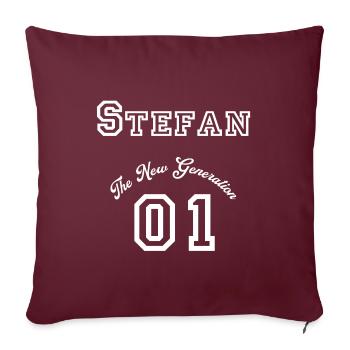 First name: Stefan - "The New Generation", white - Sofa pillowcase 17,3'' x 17,3'' (45 x 45 cm) - burgundy - Front