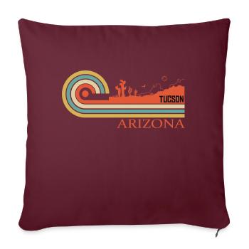 Tucson Arizona AZ City Vintage - Sofakissenbezug 45 x 45 cm - Burgunderrot - Vorne
