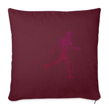 Marche Hommes Marcheur Nordique Marcheur Marche nordique - Housse de coussin décorative 45 x 45 cm - bordeaux - Devant