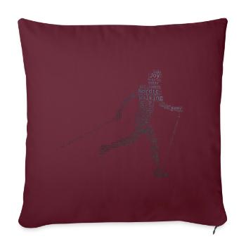 Marcheur masculin Marche nordique Femmes - Housse de coussin décorative 45 x 45 cm - bordeaux - Devant