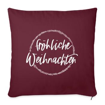 Fröhliche Weihnachten - Sofakissenbezug 45 x 45 cm - Burgunderrot - Vorne