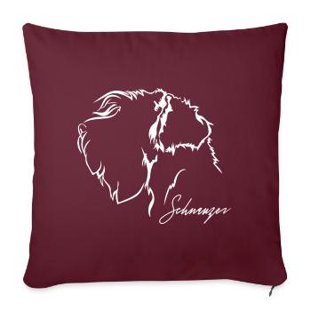 Schnauzer Profil Chiens Chien Wilsigns - Housse de coussin décorative 45 x 45 cm - bordeaux - Devant