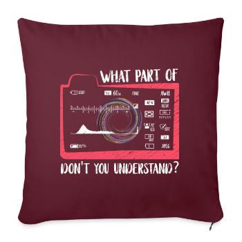 What part of don't you understand? Fotograf - Sofakissenbezug 45 x 45 cm - Burgunderrot - Vorne
