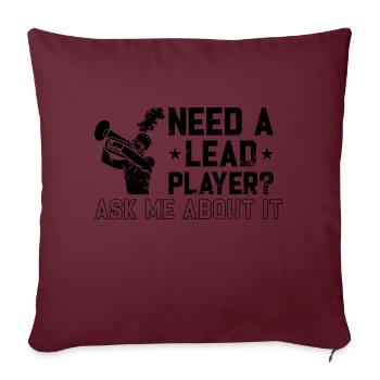 Joueur de mellophone Marching Band Joueur principal - Housse de coussin décorative 45 x 45 cm - bordeaux - Devant