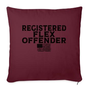 Culturisme drôle de délinquant enregistré flex - Housse de coussin décorative 45 x 45 cm - bordeaux - Devant