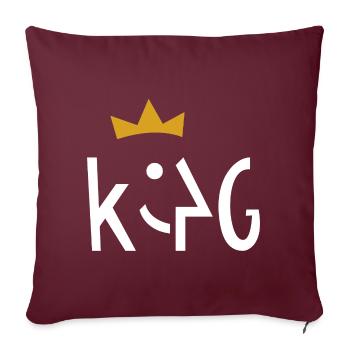 King - König - Sofakissenbezug 45 x 45 cm - Burgunderrot - Vorne