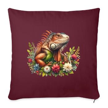 Leguan - Sofakissenbezug 45 x 45 cm - Burgunderrot - Vorne