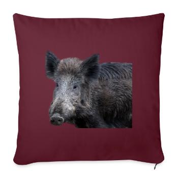 Sanglier Sanglier Porc Truie Cochon - Housse de coussin décorative 45 x 45 cm - bordeaux - Devant