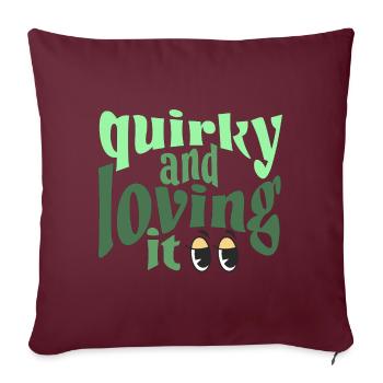 Quirky and loving it in green - Sofakissenbezug 45 x 45 cm - Burgunderrot - Vorne