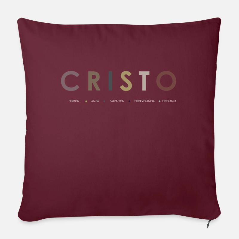 CHRIST BK - Housse de coussin décorative 45 x 45 cm - bordeaux