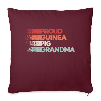 Mamie Cochon d’Inde - Fière grand-mère - Housse de coussin décorative 45 x 45 cm - bordeaux - Devant