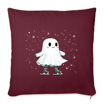 Ghost on skates - Sofa pillowcase 17,3'' x 17,3'' (45 x 45 cm) - burgundy - Front