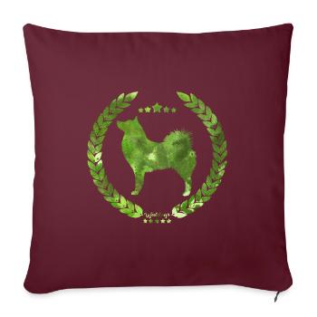 Spitz finlandais vert d'armée - Housse de coussin décorative 45 x 45 cm - bordeaux - Devant